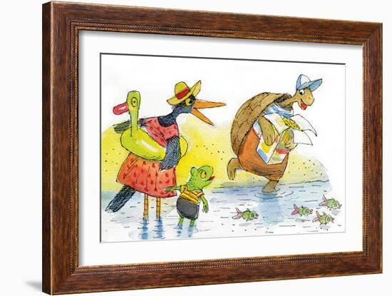 Ted, Ed, and Caroll and the Tiny Fish 2 - Turtle-Valeri Gorbachev-Framed Giclee Print