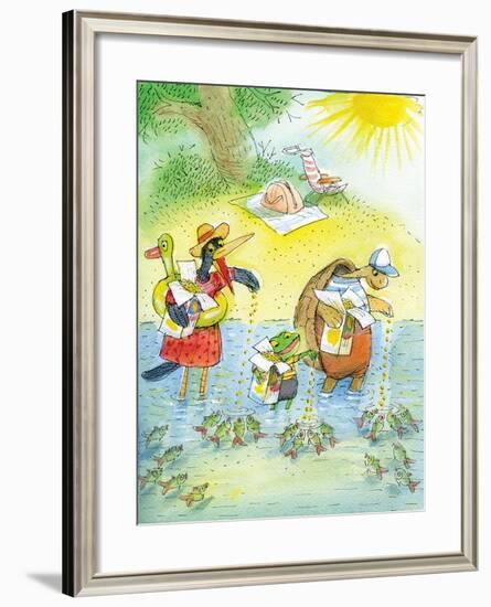 Ted, Ed and Caroll and the Tiny Fish 4 - Turtle-Valeri Gorbachev-Framed Giclee Print