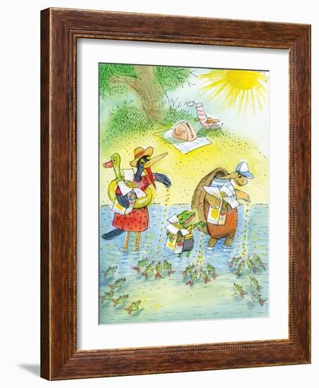 Ted, Ed and Caroll and the Tiny Fish 4 - Turtle-Valeri Gorbachev-Framed Giclee Print