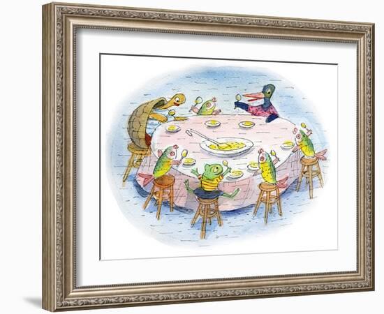 Ted, Ed, and Caroll and the Tiny Fish 5 - Turtle-Valeri Gorbachev-Framed Giclee Print