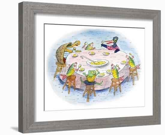 Ted, Ed, and Caroll and the Tiny Fish 5 - Turtle-Valeri Gorbachev-Framed Giclee Print