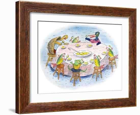 Ted, Ed, and Caroll and the Tiny Fish 5 - Turtle-Valeri Gorbachev-Framed Giclee Print