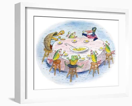 Ted, Ed, and Caroll and the Tiny Fish 5 - Turtle-Valeri Gorbachev-Framed Giclee Print