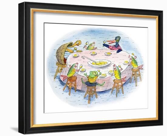 Ted, Ed, and Caroll and the Tiny Fish 5 - Turtle-Valeri Gorbachev-Framed Giclee Print