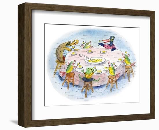 Ted, Ed, and Caroll and the Tiny Fish 5 - Turtle-Valeri Gorbachev-Framed Giclee Print