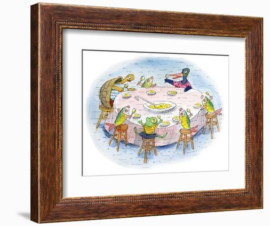 Ted, Ed, and Caroll and the Tiny Fish 5 - Turtle-Valeri Gorbachev-Framed Giclee Print