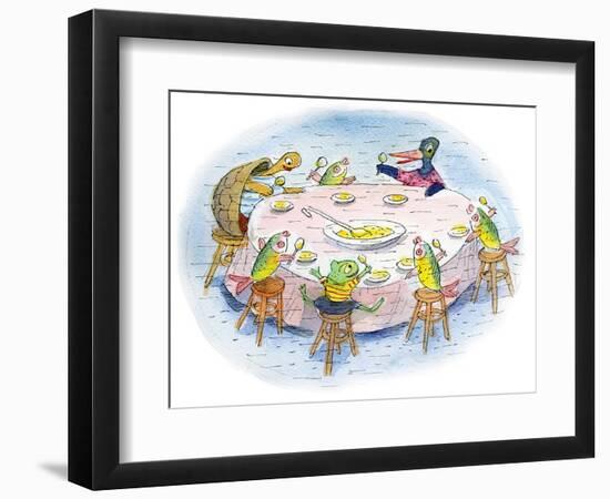 Ted, Ed, and Caroll and the Tiny Fish 5 - Turtle-Valeri Gorbachev-Framed Giclee Print