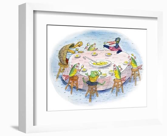 Ted, Ed, and Caroll and the Tiny Fish 5 - Turtle-Valeri Gorbachev-Framed Giclee Print