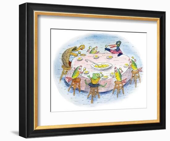 Ted, Ed, and Caroll and the Tiny Fish 5 - Turtle-Valeri Gorbachev-Framed Giclee Print