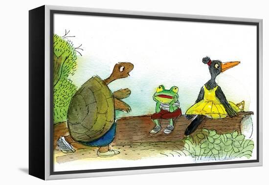 Ted, Ed, and Caroll are Great Friends - Turtle-Valeri Gorbachev-Framed Premier Image Canvas