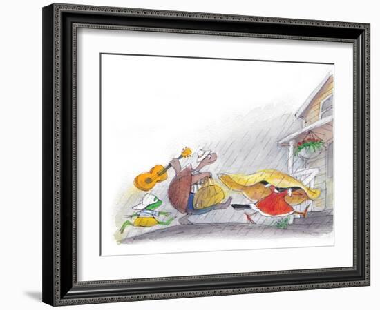 Ted, Ed and Caroll - the Picnic - Turtle-Valeri Gorbachev-Framed Giclee Print