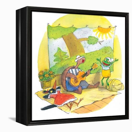 Ted, Ed and Caroll - the Picnic - Turtle-Valeri Gorbachev-Framed Premier Image Canvas