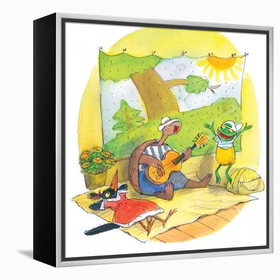 Ted, Ed and Caroll - the Picnic - Turtle-Valeri Gorbachev-Framed Premier Image Canvas