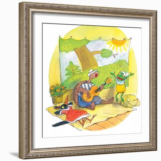 Ted, Ed and Caroll - the Picnic - Turtle-Valeri Gorbachev-Framed Giclee Print