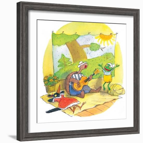 Ted, Ed and Caroll - the Picnic - Turtle-Valeri Gorbachev-Framed Giclee Print