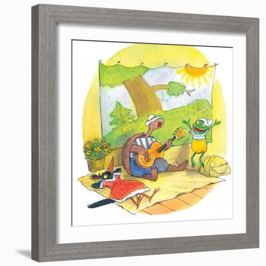 Ted, Ed and Caroll - the Picnic - Turtle-Valeri Gorbachev-Framed Giclee Print