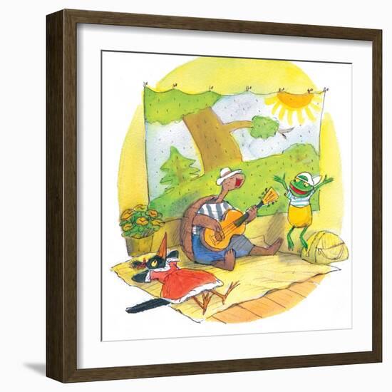 Ted, Ed and Caroll - the Picnic - Turtle-Valeri Gorbachev-Framed Giclee Print