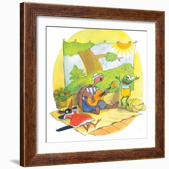 Ted, Ed and Caroll - the Picnic - Turtle-Valeri Gorbachev-Framed Giclee Print