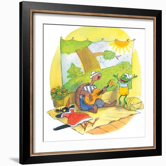 Ted, Ed and Caroll - the Picnic - Turtle-Valeri Gorbachev-Framed Giclee Print