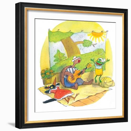 Ted, Ed and Caroll - the Picnic - Turtle-Valeri Gorbachev-Framed Giclee Print