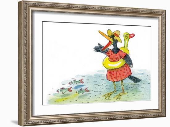 Ted, Ed and Caroll the Tiny Fish 3 - Turtle-Valeri Gorbachev-Framed Giclee Print