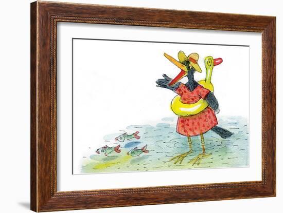 Ted, Ed and Caroll the Tiny Fish 3 - Turtle-Valeri Gorbachev-Framed Giclee Print