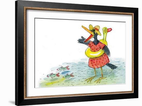 Ted, Ed and Caroll the Tiny Fish 3 - Turtle-Valeri Gorbachev-Framed Giclee Print