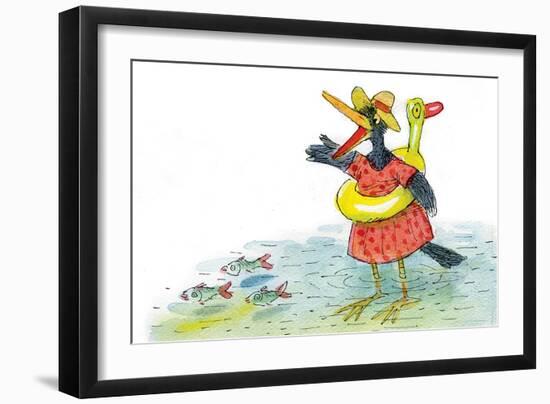 Ted, Ed and Caroll the Tiny Fish 3 - Turtle-Valeri Gorbachev-Framed Giclee Print