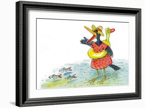 Ted, Ed and Caroll the Tiny Fish 3 - Turtle-Valeri Gorbachev-Framed Giclee Print