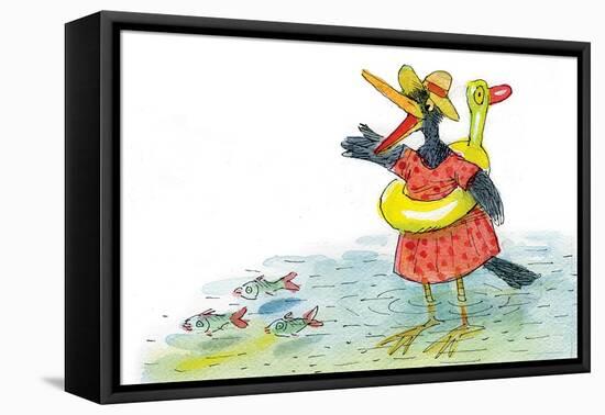 Ted, Ed and Caroll the Tiny Fish 3 - Turtle-Valeri Gorbachev-Framed Premier Image Canvas