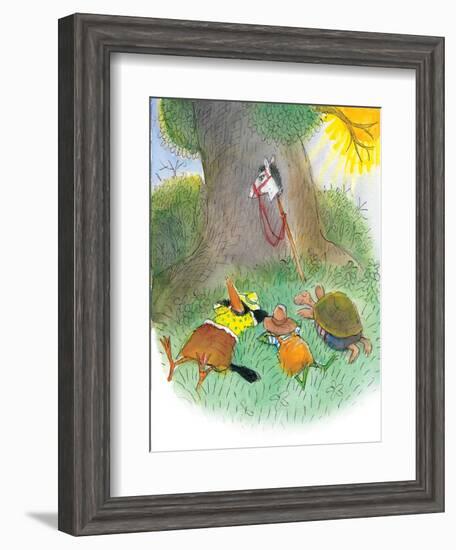 Ted, Ed, Caroll, and the Horse - Turtle-Valeri Gorbachev-Framed Giclee Print