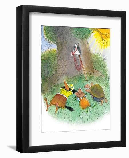 Ted, Ed, Caroll, and the Horse - Turtle-Valeri Gorbachev-Framed Giclee Print