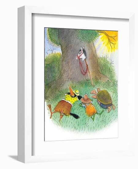 Ted, Ed, Caroll, and the Horse - Turtle-Valeri Gorbachev-Framed Giclee Print