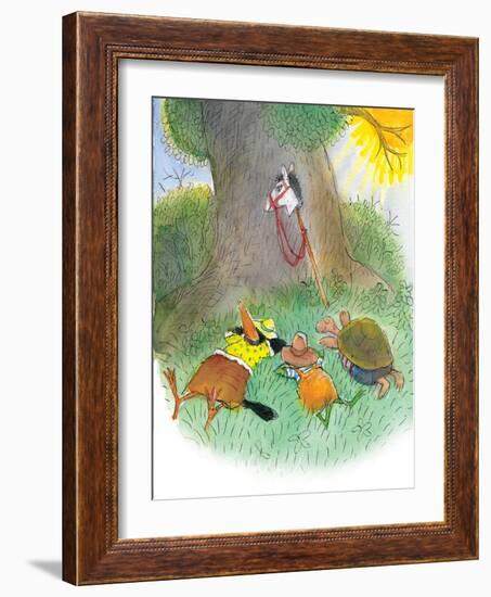 Ted, Ed, Caroll, and the Horse - Turtle-Valeri Gorbachev-Framed Giclee Print