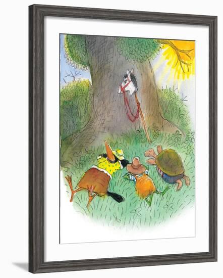 Ted, Ed, Caroll, and the Horse - Turtle-Valeri Gorbachev-Framed Giclee Print