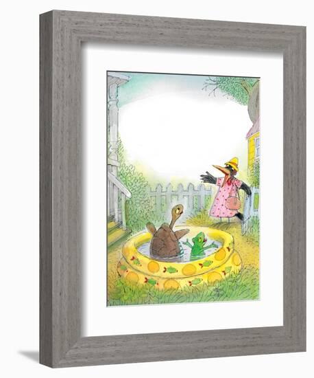 Ted,Ed, Caroll and the Swimming Pool - Turtle-Valeri Gorbachev-Framed Giclee Print