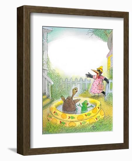 Ted,Ed, Caroll and the Swimming Pool - Turtle-Valeri Gorbachev-Framed Giclee Print