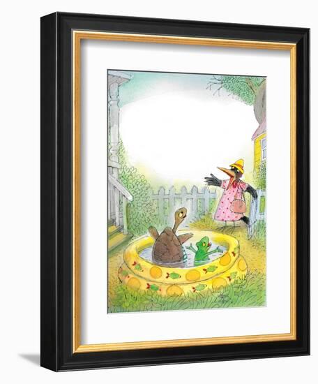 Ted,Ed, Caroll and the Swimming Pool - Turtle-Valeri Gorbachev-Framed Giclee Print