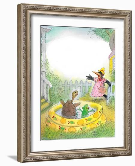 Ted,Ed, Caroll and the Swimming Pool - Turtle-Valeri Gorbachev-Framed Giclee Print