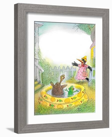 Ted,Ed, Caroll and the Swimming Pool - Turtle-Valeri Gorbachev-Framed Giclee Print