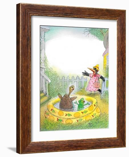 Ted,Ed, Caroll and the Swimming Pool - Turtle-Valeri Gorbachev-Framed Giclee Print