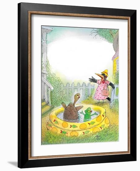 Ted,Ed, Caroll and the Swimming Pool - Turtle-Valeri Gorbachev-Framed Giclee Print