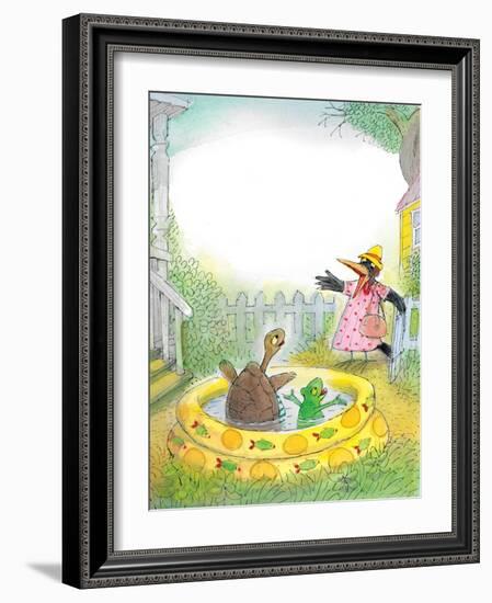 Ted,Ed, Caroll and the Swimming Pool - Turtle-Valeri Gorbachev-Framed Giclee Print