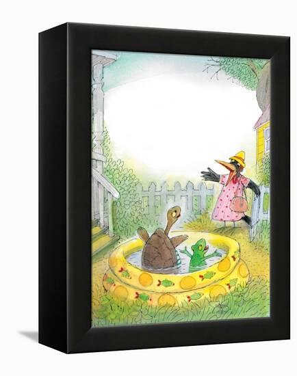 Ted,Ed, Caroll and the Swimming Pool - Turtle-Valeri Gorbachev-Framed Premier Image Canvas