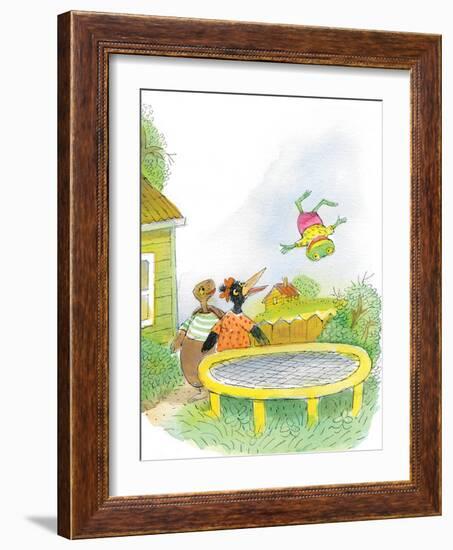 Ted, Ed, Caroll and the Trampoline - Turtle-Valeri Gorbachev-Framed Giclee Print