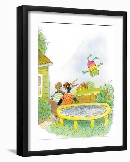 Ted, Ed, Caroll and the Trampoline - Turtle-Valeri Gorbachev-Framed Giclee Print