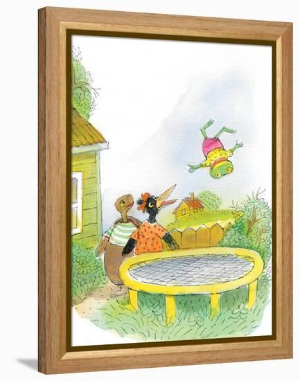 Ted, Ed, Caroll and the Trampoline - Turtle-Valeri Gorbachev-Framed Premier Image Canvas