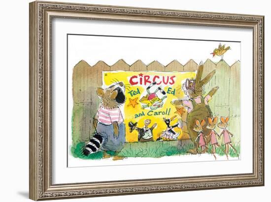 Ted, Ed, Caroll and the Trampoline - Turtle-Valeri Gorbachev-Framed Giclee Print