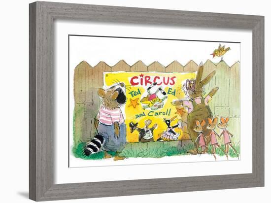 Ted, Ed, Caroll and the Trampoline - Turtle-Valeri Gorbachev-Framed Giclee Print