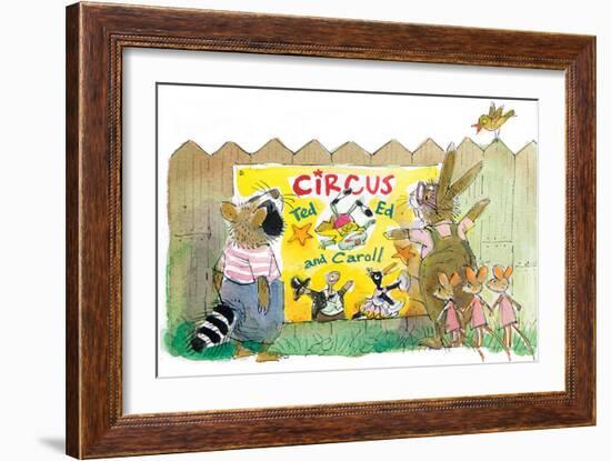 Ted, Ed, Caroll and the Trampoline - Turtle-Valeri Gorbachev-Framed Giclee Print